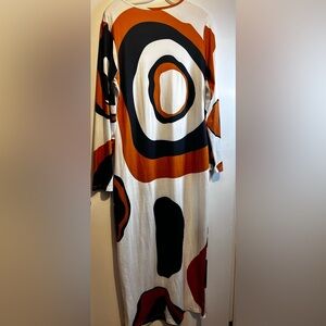 Abstract Patterned Long Sleeve Dress